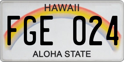 HI license plate FGE024
