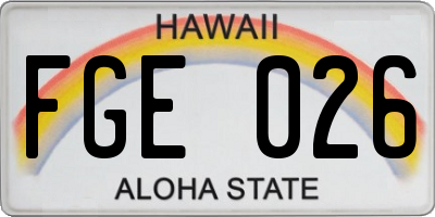 HI license plate FGE026