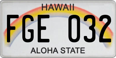 HI license plate FGE032