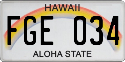 HI license plate FGE034