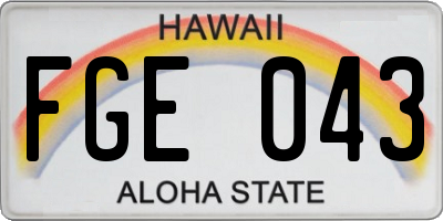HI license plate FGE043