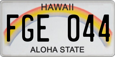 HI license plate FGE044