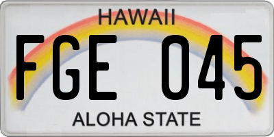 HI license plate FGE045