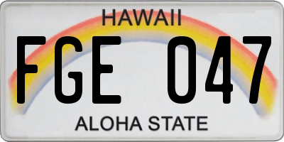 HI license plate FGE047