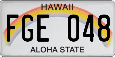 HI license plate FGE048