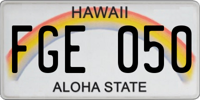 HI license plate FGE050