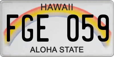HI license plate FGE059
