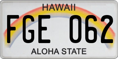 HI license plate FGE062