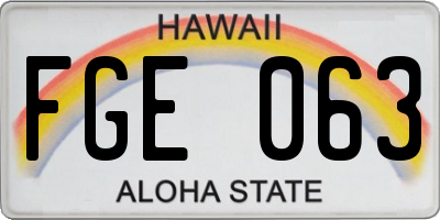 HI license plate FGE063