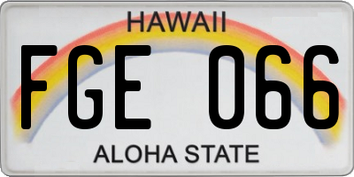 HI license plate FGE066