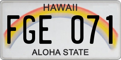 HI license plate FGE071