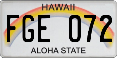 HI license plate FGE072