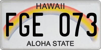 HI license plate FGE073