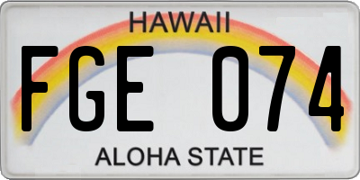 HI license plate FGE074