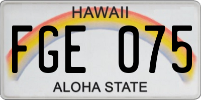 HI license plate FGE075