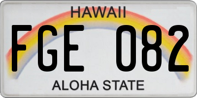 HI license plate FGE082