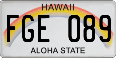 HI license plate FGE089