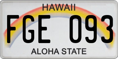 HI license plate FGE093