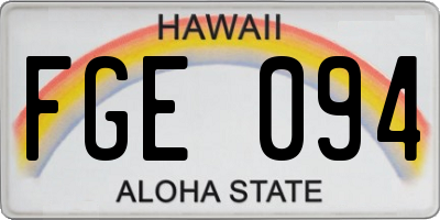 HI license plate FGE094