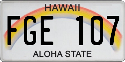 HI license plate FGE107