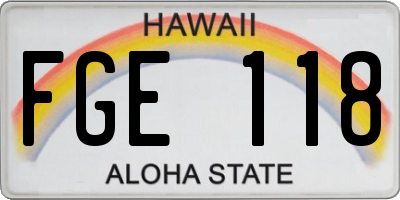 HI license plate FGE118