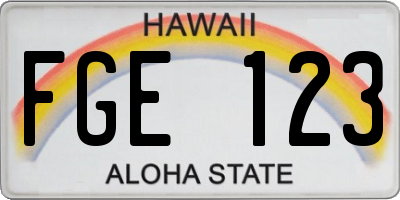 HI license plate FGE123