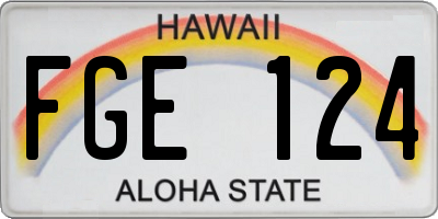 HI license plate FGE124