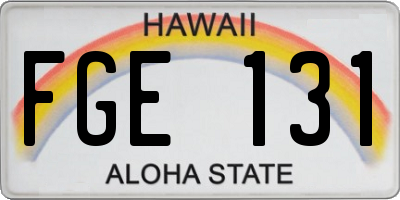HI license plate FGE131