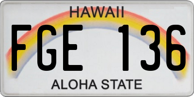 HI license plate FGE136