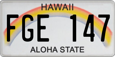 HI license plate FGE147
