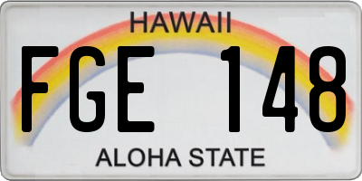 HI license plate FGE148