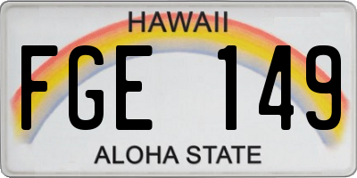 HI license plate FGE149