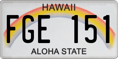 HI license plate FGE151