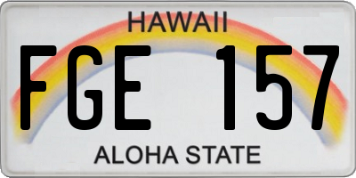 HI license plate FGE157