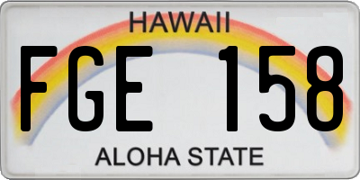 HI license plate FGE158