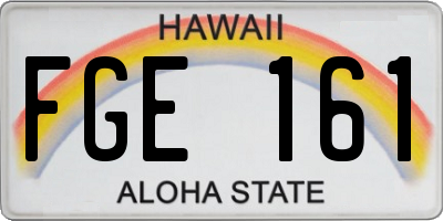 HI license plate FGE161
