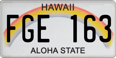 HI license plate FGE163