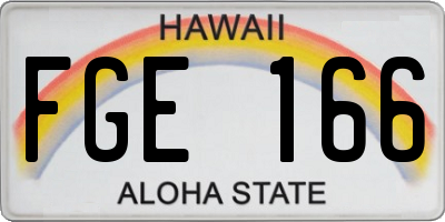 HI license plate FGE166
