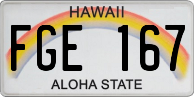 HI license plate FGE167