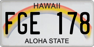 HI license plate FGE178