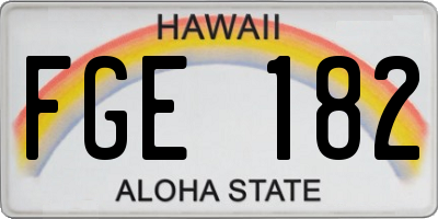 HI license plate FGE182