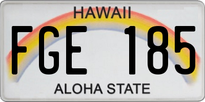 HI license plate FGE185