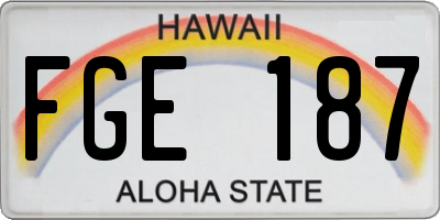 HI license plate FGE187
