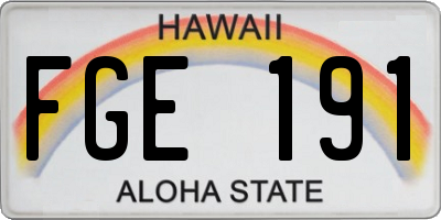HI license plate FGE191
