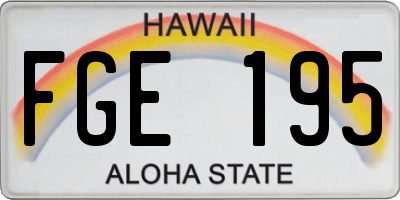 HI license plate FGE195