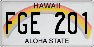 HI license plate FGE201