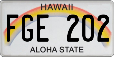 HI license plate FGE202