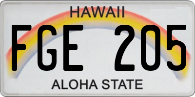 HI license plate FGE205