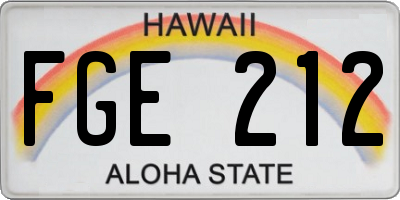 HI license plate FGE212