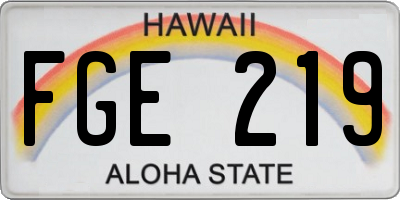 HI license plate FGE219
